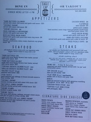 Menu photo 7 Eagle Cap Grill Baker City, OR Menu photo 7 Eagle Cap Grill Baker City, OR