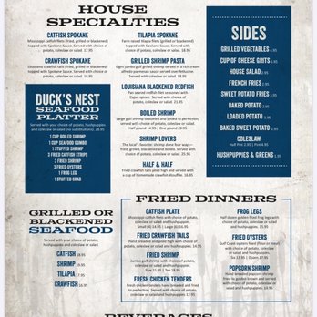 Duck's Nest II - Menu - Seafood Near Me - Ferriday, Louisiana