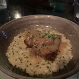 Pork shoulder risotto