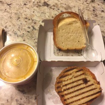 Panera Bread - This is what I got for $8. They were out of baguettes so I got a tiny piece of bread. So not worth it. - Salad Near Me - New Braunfels, Texas Panera Bread - This is what I got for $8. They were out of baguettes so I got a tiny piece of bread. So not worth it. - Salad Near Me - New Braunfels, Texas