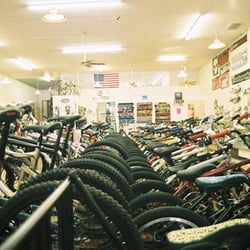 Decker's Bicycle - Inside Decker's Bicycle. Good high quality bike inventory for a bike shop in such a small town.