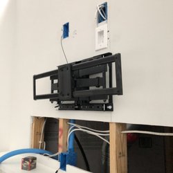 Same Day Home Services - Install tv mount / cord thru wall with power receptacle
