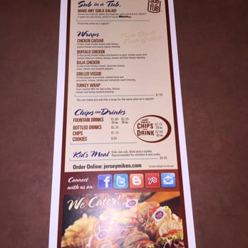 Jersey Mike's Subs - Back of menu - Sandwiches Near Me - Gaithersburg, Maryland Jersey Mike's Subs - Back of menu - Sandwiches Near Me - Gaithersburg, Maryland