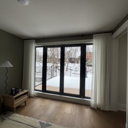 Eurofab - Sheer drawn open.