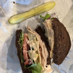 THE ESSEX Turkey, swiss, cucumbers, tomato, and 1,000 island on pumpernickel