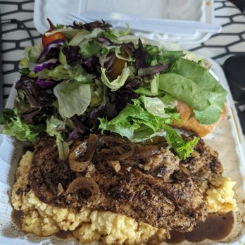 Parma Delicatessen - Chicken over polenta with salad - Delis Near Me - Concord, California Parma Delicatessen - Chicken over polenta with salad - Delis Near Me - Concord, California