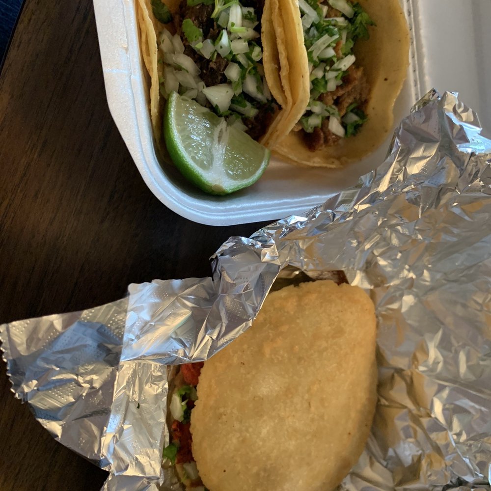 Los Amigos Taqueria - Gordita with al pastor on the foil and the tacos are in the styrofoam container. Delicious Delicious and priced very well. - Mexican Near Me - Everman, Texas Los Amigos Taqueria - Gordita with al pastor on the foil and the tacos are in the styrofoam container. Delicious Delicious and priced very well. - Mexican Near Me - Everman, Texas