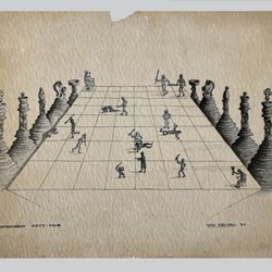 Canvas Photo Giclee - A 58-year old artwork Mike printed. Every shade of the old paper perfectly duplicated & no details lost. "Controversy 64"