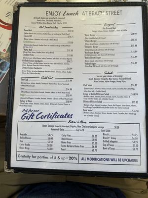 Menu photo 2 The Beach Street Cafe Watsonville, CA Menu photo 2 The Beach Street Cafe Watsonville, CA