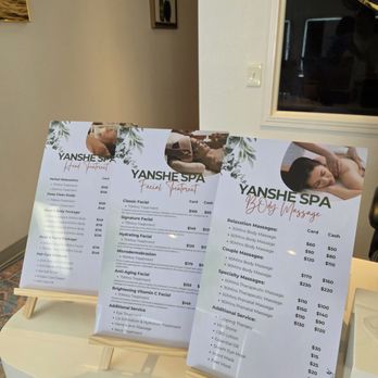 Yanshe Spa - Price menu - Massage Near Me - Everett, Washington