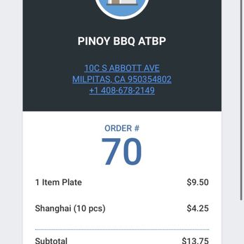 Pinoy BBQ ATBP - Barbeque Near Me - Milpitas, California