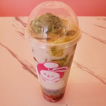 Ume Tea - Strawberry Matcha Latte ($5.95) with oat milk ($0.80) and an upgrade to their large size ($1.00) - Bubble Tea Near Me - San Jose, California