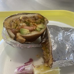 Torta Pastor - Mex style slow cooked vertical spit marinated pork. Torta Pastor - Mex style slow cooked vertical spit marinated pork.
