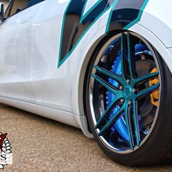 Saints Motorsports - Bagged Tesla Model Y #ZammiLights Wheel Lights 22s Lexani's