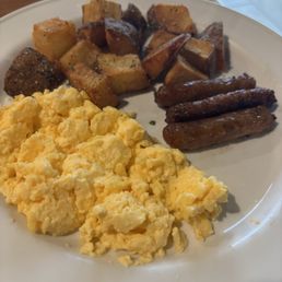 Eggs, potatoes, sausage Eggs, potatoes, sausage