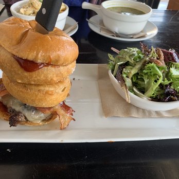 The State - Bourbon BBQ Burger - Disappointingly Bland Burger - Good Salad. - Whiskey Bars Near Me - Rancho Cucamonga, California The State - Bourbon BBQ Burger - Disappointingly Bland Burger - Good Salad. - Whiskey Bars Near Me - Rancho Cucamonga, California