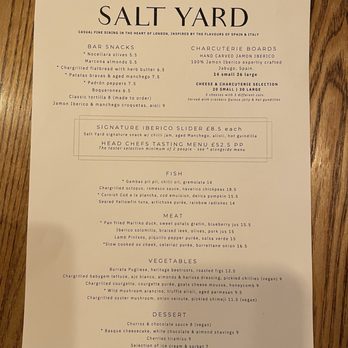 Salt Yard - Menu (November 2025) - Tapas Bars Near Me - London, XGL