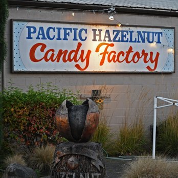 Pacific Hazelnut Candy Factory - The store is set back a bit off the road, but very visible - Candy Stores Near Me - Aurora, Oregon