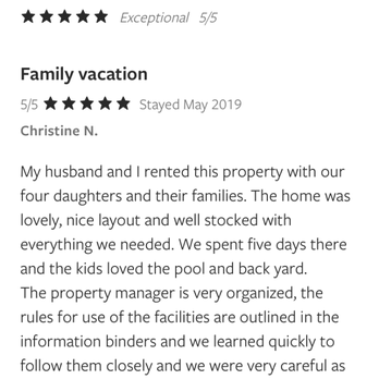ESCAPE vacation homes - Kimiko N & Christine N- same group from same house- wrote us a 5* Review before she wrote this bad review on YELP along with her daughter - Property Management Near Me ESCAPE vacation homes - Kimiko N & Christine N- same group from same house- wrote us a 5* Review before she wrote this bad review on YELP along with her daughter - Property Management Near Me
