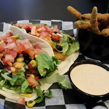 Louie's Grill and Bar - Fish Tacos with Fried Green Beans - American Near Me - Norman, Oklahoma