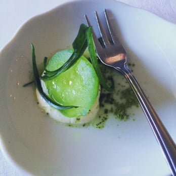 Eschalot Restaurant - Malibu infused cucumber with mint, yoghurt & olive oil - French Near Me - Berrima, NSW Eschalot Restaurant - Malibu infused cucumber with mint, yoghurt & olive oil - French Near Me - Berrima, NSW