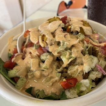 Hummus Republic - Build Your Own Bowl - Beef and Lamb Gyro - Mediterranean Near Me - Burbank, California Hummus Republic - Build Your Own Bowl - Beef and Lamb Gyro - Mediterranean Near Me - Burbank, California