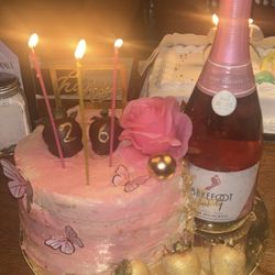 Flawless Confections - Cream cheese butter cream birthday cake.