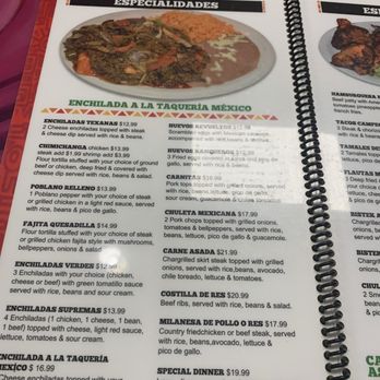 Taqueria Mexico - Poblano Relleno Special on menu. With tea just under $20 - Mexican Near Me - Mobile, Alabama