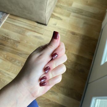 Gloss Nail Bar - Will chose this deep red color and did an amazing job! - Nail Salons Near Me - Houston, Texas