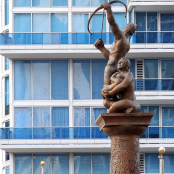 Brickell Park - Statue of Tequesta Indians on the bridge across from Brickell Park. - Landmarks & Historical Buildings Near Me - Miami, Florida