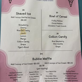 Cerealsly Milky - Shaved ice, cereal, cotton candy, waffle menu - July 2026 - Ice Cream & Frozen Yogurt Near Me - Juneau, Alaska Cerealsly Milky - Shaved ice, cereal, cotton candy, waffle menu - July 2026 - Ice Cream & Frozen Yogurt Near Me - Juneau, Alaska