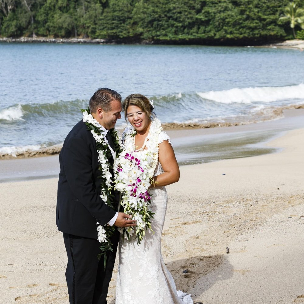 Bridal & Formal - Post ceremony beach pic in Kauai,  HI - Bridal Near Me - Cincinnati, Ohio