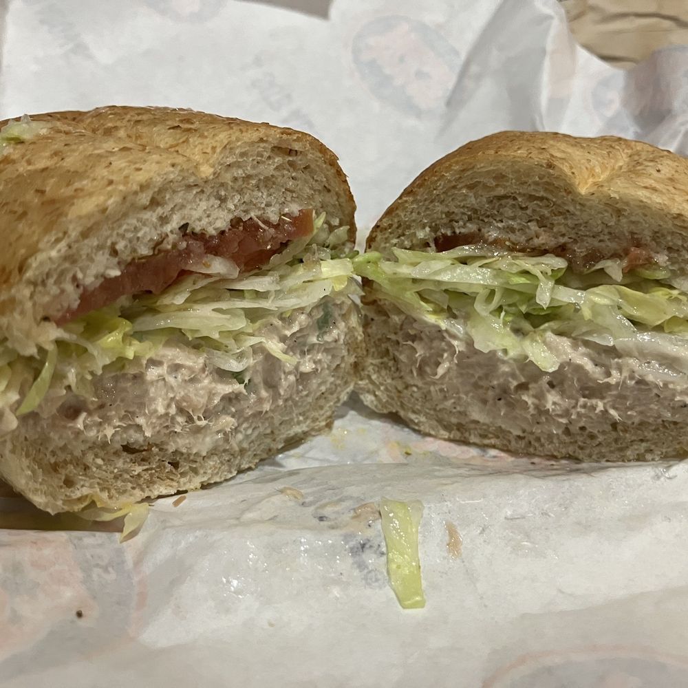 Jersey Mike's Subs - Mini tuna on wheat was less than $9 (that's their starting point), good flavor and fresh ingredients 18APR26 - Sandwiches Near Me - San Marcos, Texas Jersey Mike's Subs - Mini tuna on wheat was less than $9 (that's their starting point), good flavor and fresh ingredients 18APR26 - Sandwiches Near Me - San Marcos, Texas