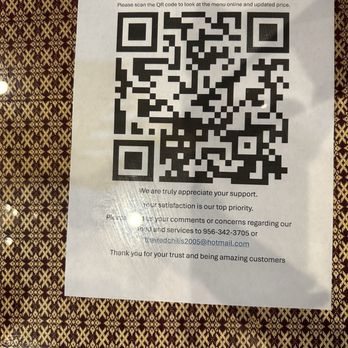 Thai Red Chili's - Menu QR code - Thai Near Me - McAllen, Texas