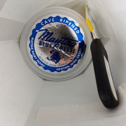 Maytag Dairy Farms - Bleu cheese crumbles and my new cheese knife.