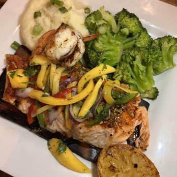 Anaya’s Seafood Scratch Kitchen - Honey Chipotle Glazed Cedar Plank Salmon - Seafood Near Me - Plano, Texas