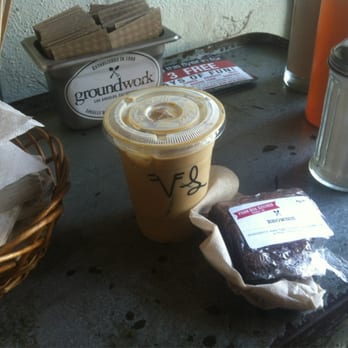 Groundwork Coffee - Van Halen vanilla latte as the barista said, and a walnut brownie. Awesome! - Coffee & Tea Near Me - Santa Monica, California