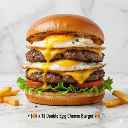 Pollo X & Halal Boyz - Double egg burger.