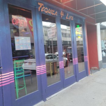 Tequila - the outside of a restaurant with a neon sign - Mexican Near Me - Scranton, Pennsylvania