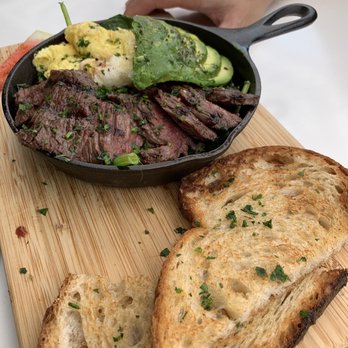 Outpost Kitchen - Steak and eggs - medium rare steak with fluffy scrambled eggs, yum! - Breakfast & Brunch Near Me - Costa Mesa, California Outpost Kitchen - Steak and eggs - medium rare steak with fluffy scrambled eggs, yum! - Breakfast & Brunch Near Me - Costa Mesa, California