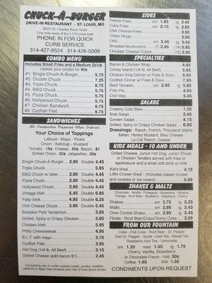 Menu photo 8 Chuck A Burger Drive-In Saint Louis, MO Menu photo 8 Chuck A Burger Drive-In Saint Louis, MO