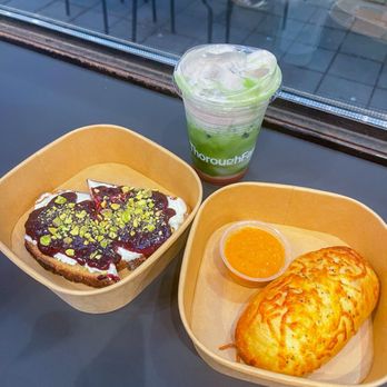ThoroughFare - Ricotta toast (left), ham, egg, cheese burridough - Bakeries Near Me - Austin, Texas