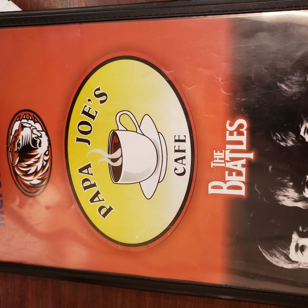 Papa Joe's Cafe - The menu. Not sure if that's a licensed Beatles pic, but hey.... - American Near Me - Mercedes, Texas Papa Joe's Cafe - The menu. Not sure if that's a licensed Beatles pic, but hey.... - American Near Me - Mercedes, Texas