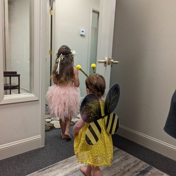 Curious Kids Photography - Our girls walking out of the dressing room in their costumes - Session Photography Near Me - Concord, California