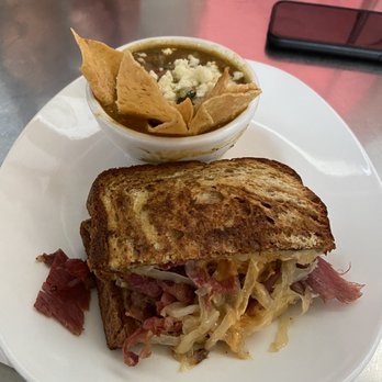 Wayfinder - Half Reuben, cup of green chili pork - American Near Me - Estes Park, Colorado Wayfinder - Half Reuben, cup of green chili pork - American Near Me - Estes Park, Colorado