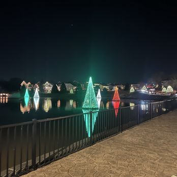Christmas Town USA - Pond lights - Local Flavor Near Me - McAdenville, North Carolina Christmas Town USA - Pond lights - Local Flavor Near Me - McAdenville, North Carolina