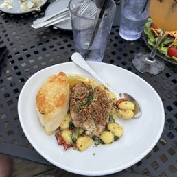 Seasonal? Pecan crusted mahi mahi with gnocchi Seasonal? Pecan crusted mahi mahi with gnocchi