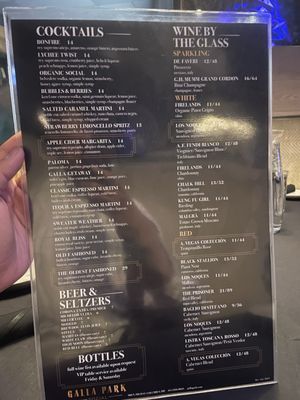 Menu photo 2 Galla Park Social Columbus, OH