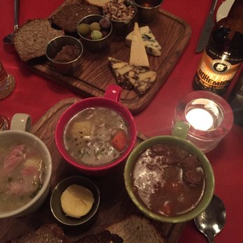 The Boxty House - The Indecisive Plates One and Two. Three stews plate and cheese and bread platter. - Irish Near Me - Dublin, D