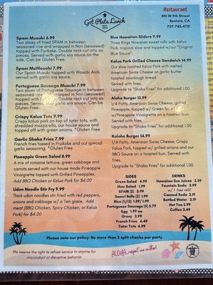 Menu photo 7 Got Plate Lunch Benicia, CA